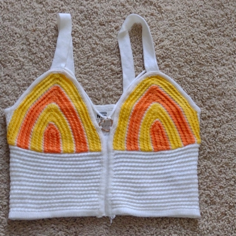 White crochet crop top